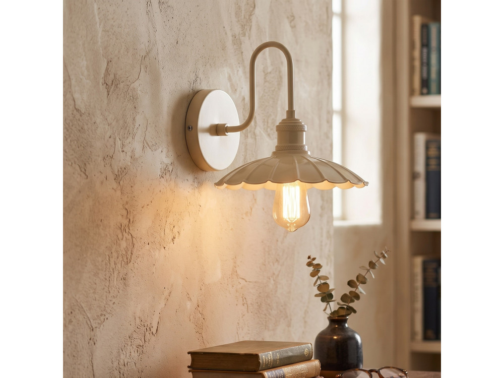 Applique murale en métal "Volan" - 25 x 30 cm - Beige