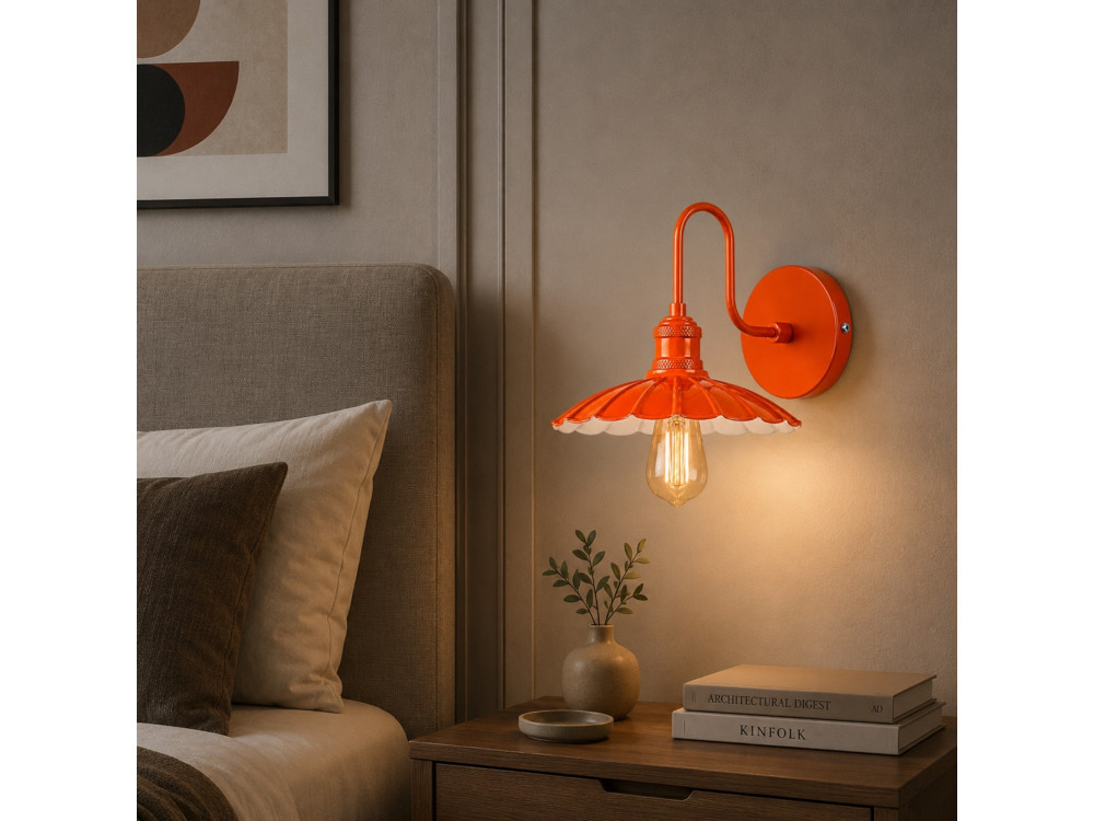 Applique murale en métal "Volan" - 25 x 30 cm - Orange