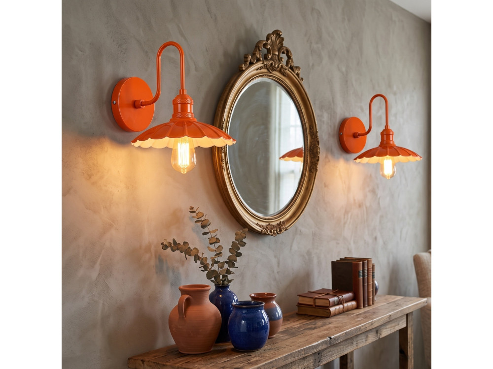 Applique murale en métal "Volan" - 25 x 30 cm - Orange