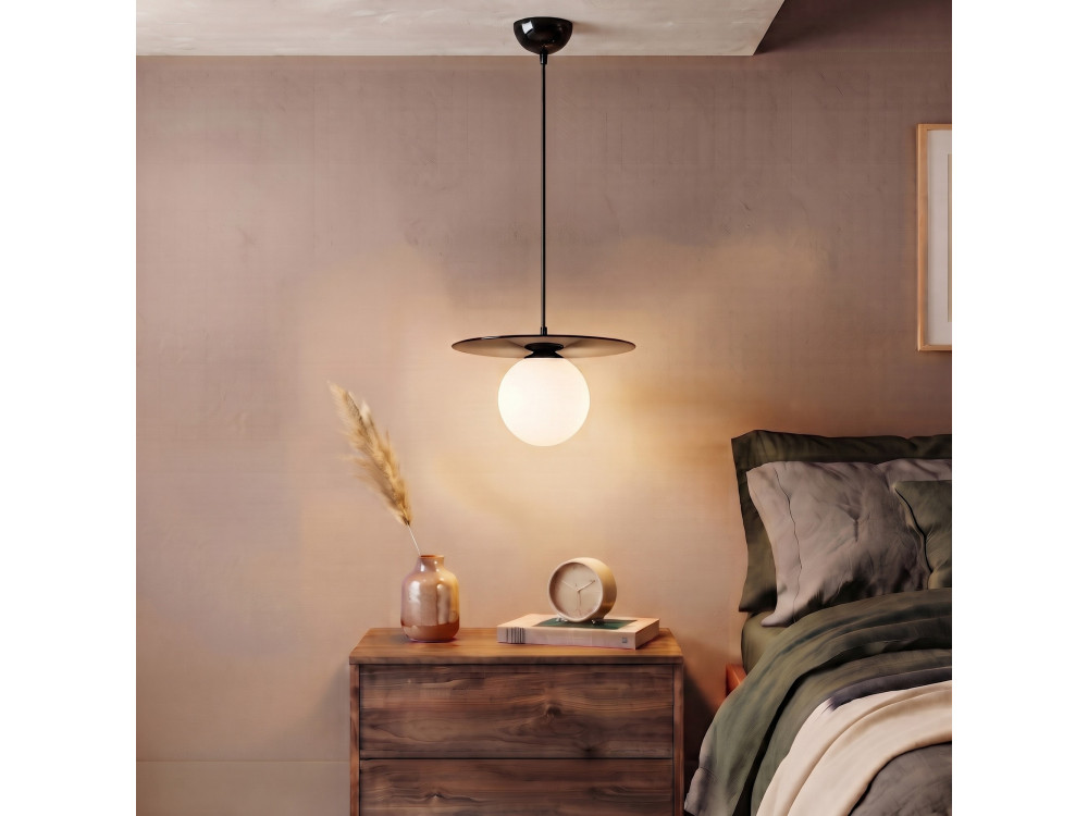 Lampe suspendue en métal "Vesper" - 40 x 40 cm - Noir