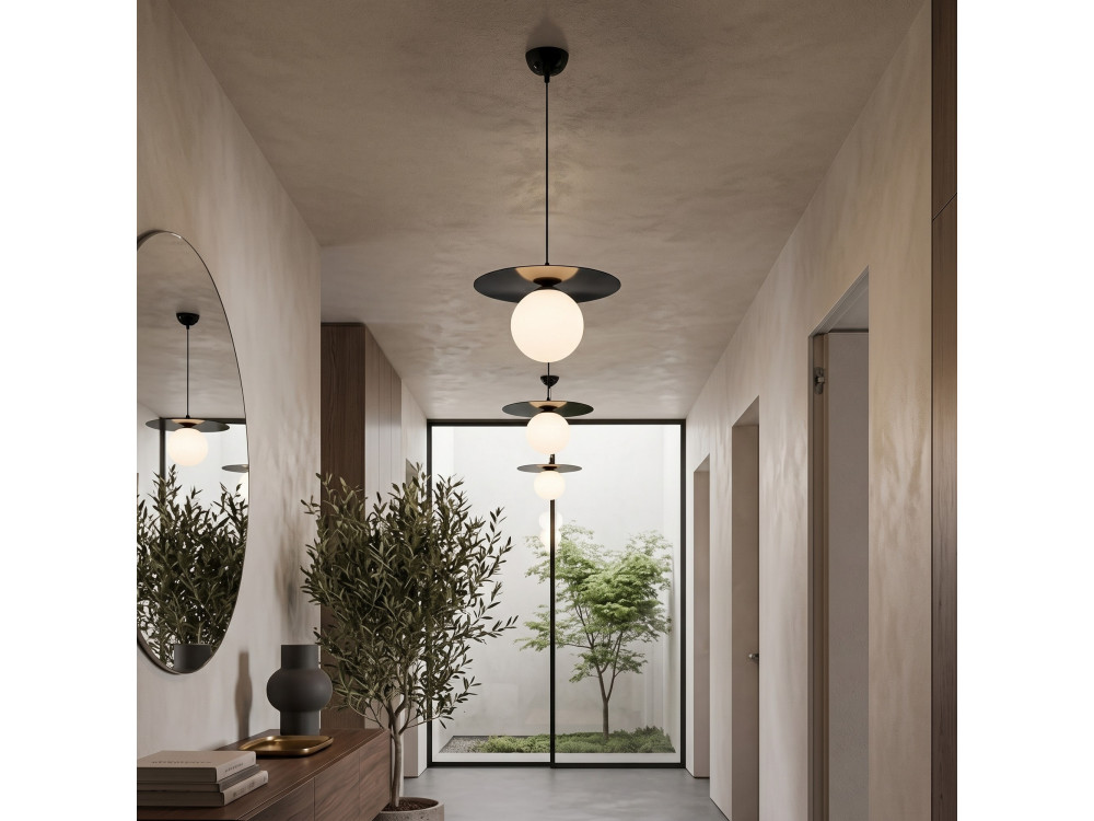 Lampe suspendue en métal "Vesper" - 40 x 40 cm - Noir