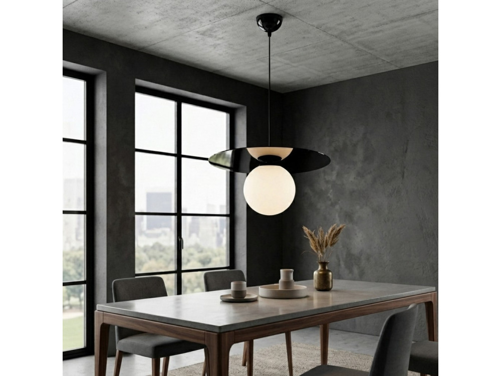 Lampe suspendue en métal "Vesper" - 40 x 40 cm - Noir