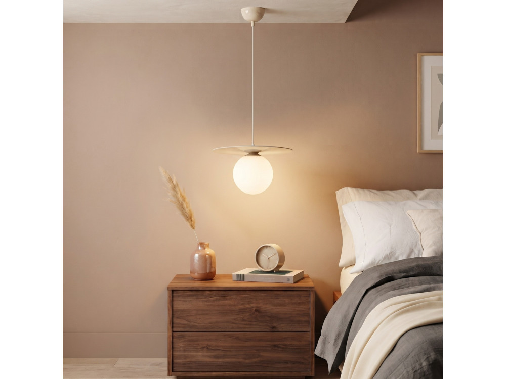 Lampe suspendue en métal "Vesper" - 40 x 40 cm - Beige