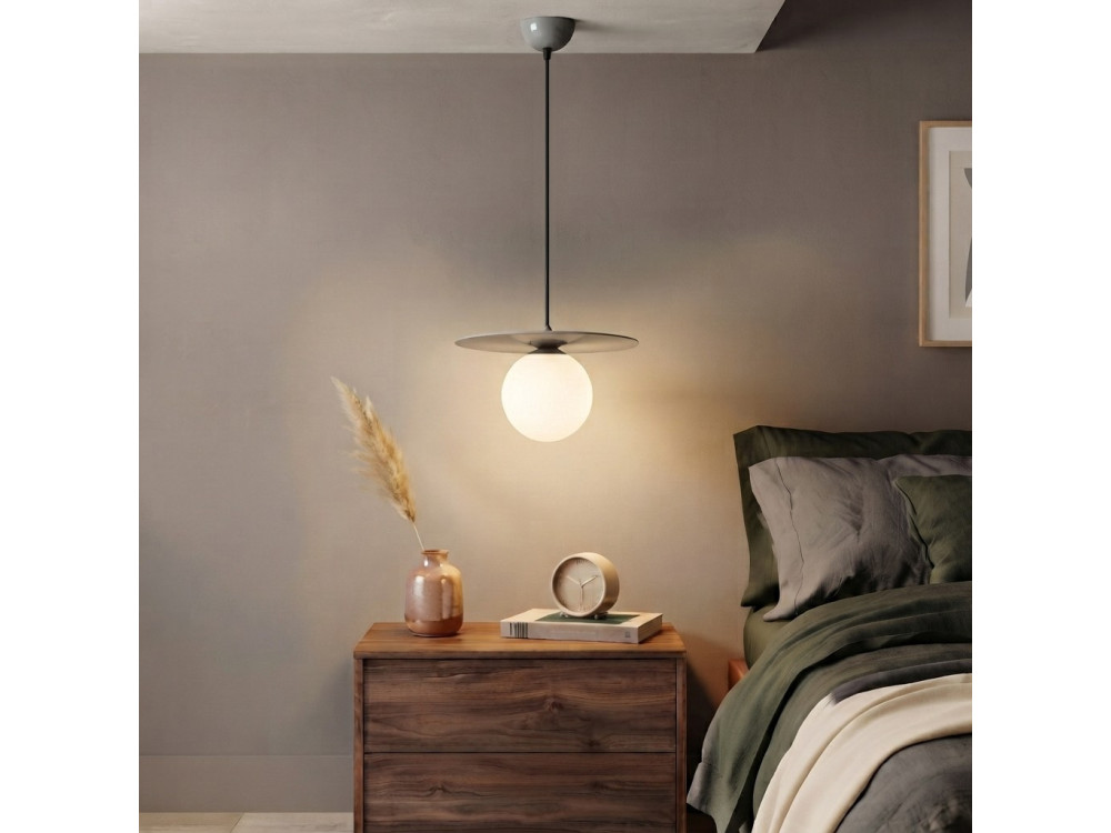 Lampe suspendue en métal "Vesper" - 40 x 40 cm - Gris