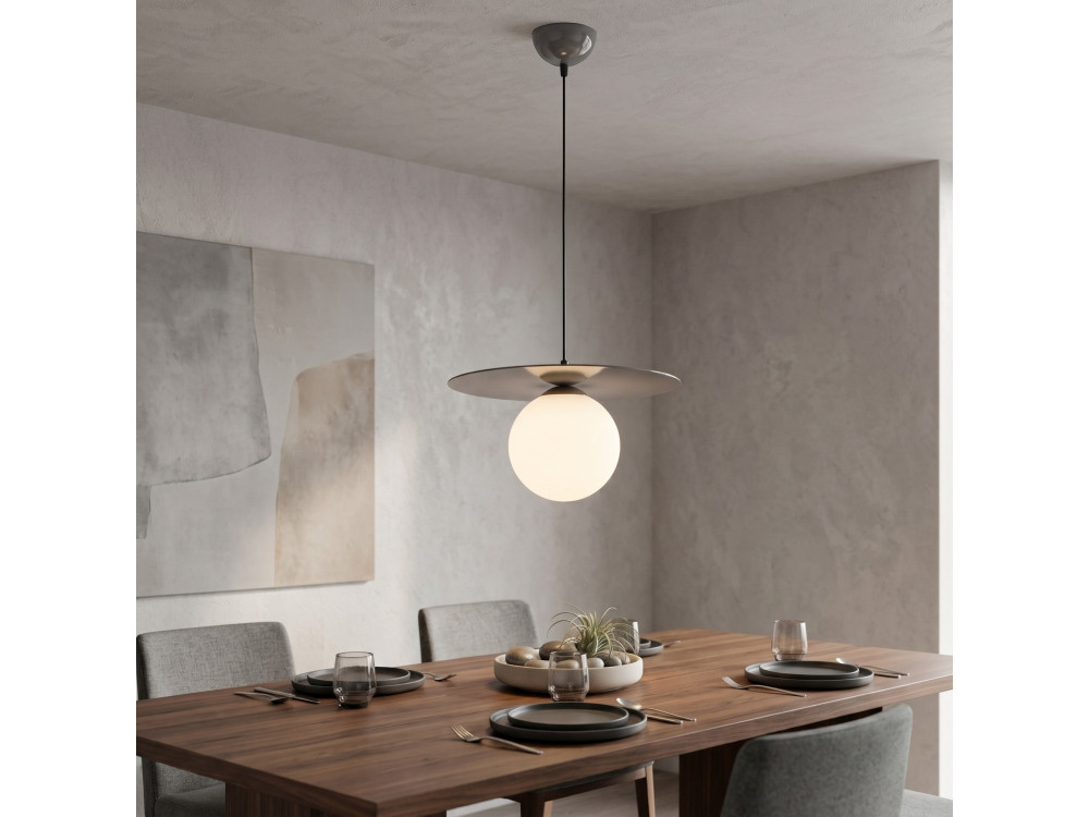 Lampe suspendue en métal "Vesper" - 40 x 40 cm - Gris