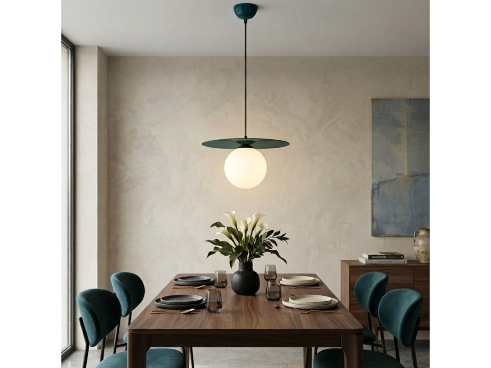Lampe suspendue en métal "Vesper" - 40 x 40 cm - Vert