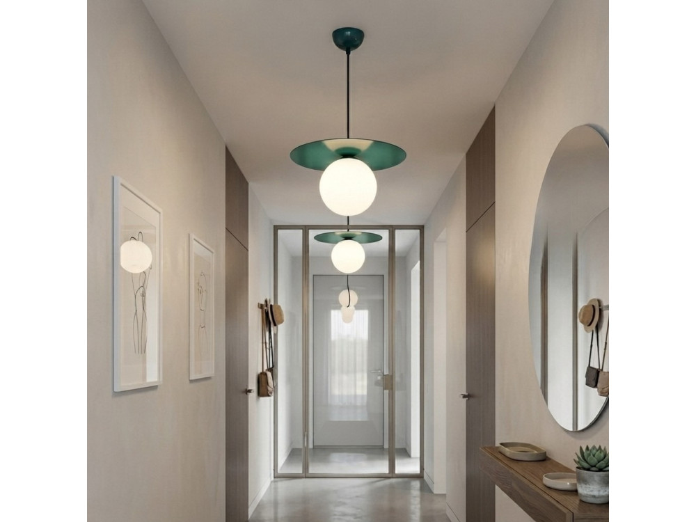 Lampe suspendue en métal "Vesper" - 40 x 40 cm - Vert