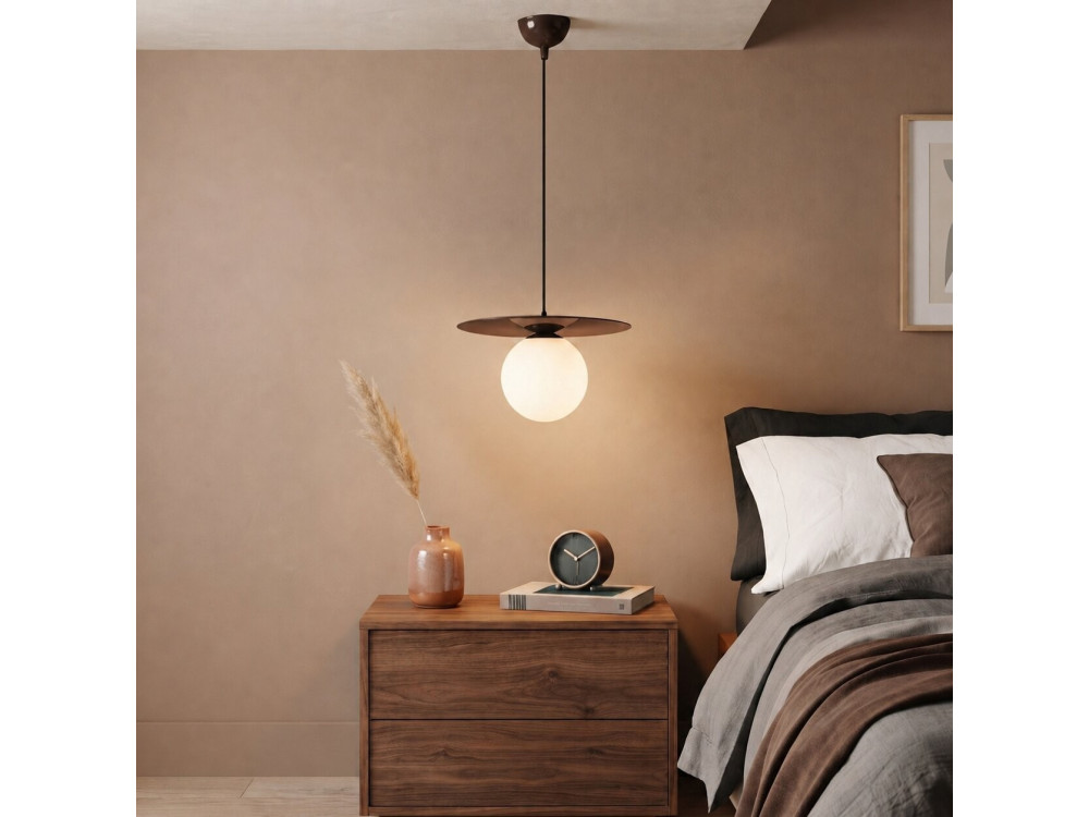 Lampe suspendue en métal "Vesper" - 40 x 40 cm - Marron