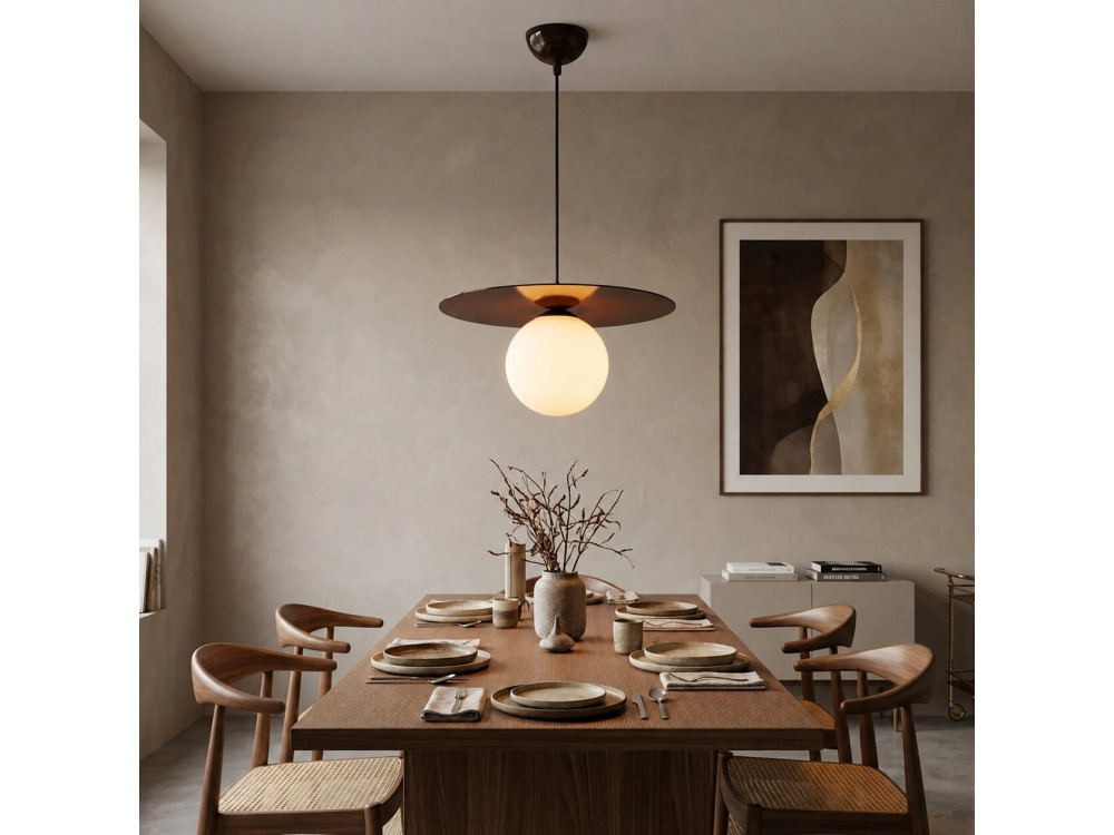 Lampe suspendue en métal "Vesper" - 40 x 40 cm - Marron