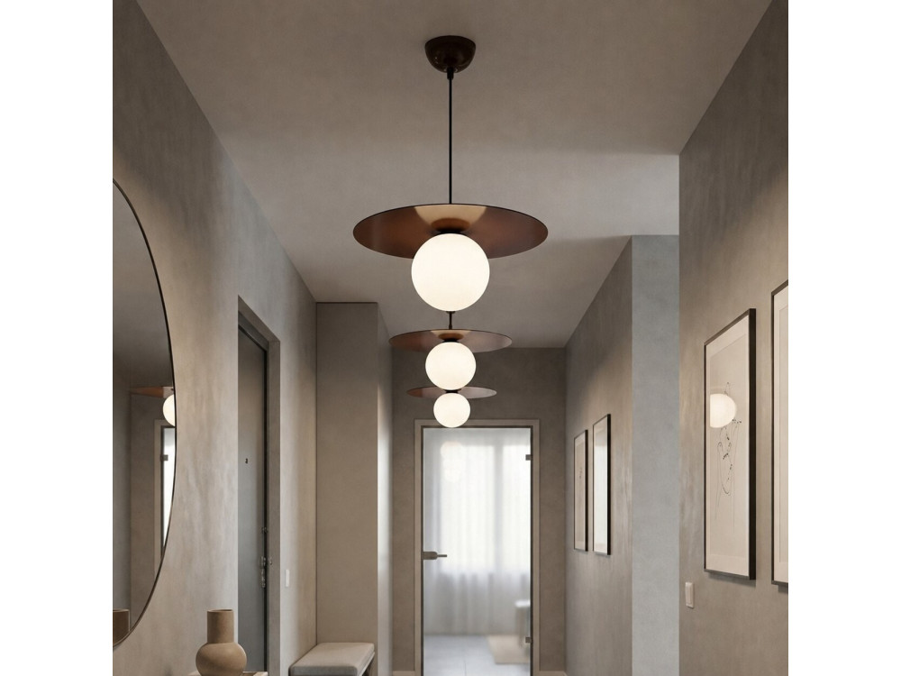 Lampe suspendue en métal "Vesper" - 40 x 40 cm - Marron