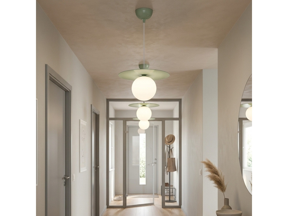 Lampe suspendue en métal "Vesper" - 40 x 40 cm - Vert