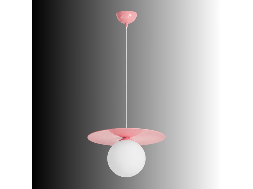 Lampe suspendue en métal "Vesper" - 40 x 40 cm - Rose