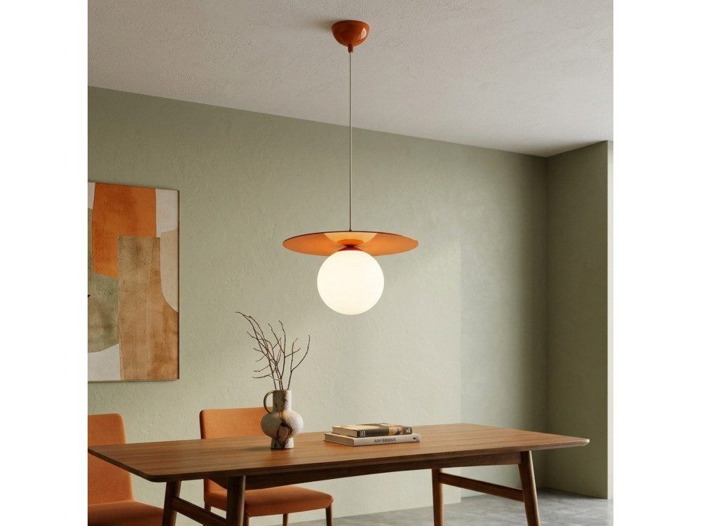 Lampe suspendue en métal "Vesper" - 40 x 40 cm - Orange