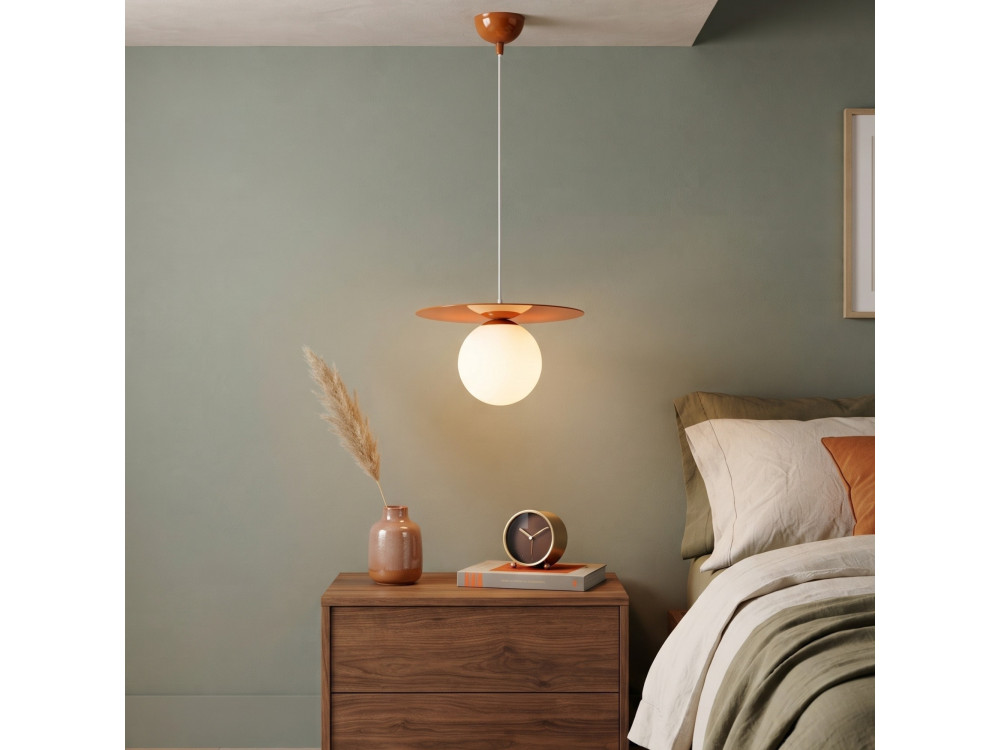 Lampe suspendue en métal "Vesper" - 40 x 40 cm - Orange