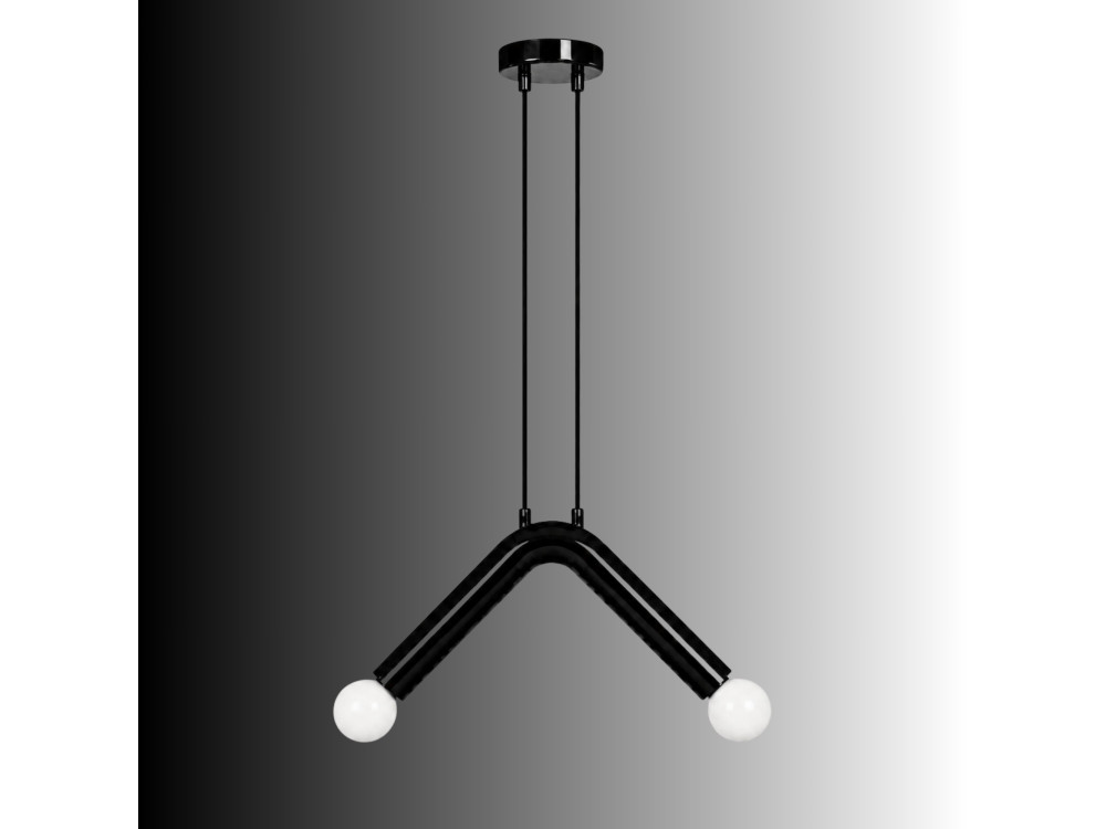 Lampe suspendue en métal "Balance" - 33 x 15 cm - Noir
