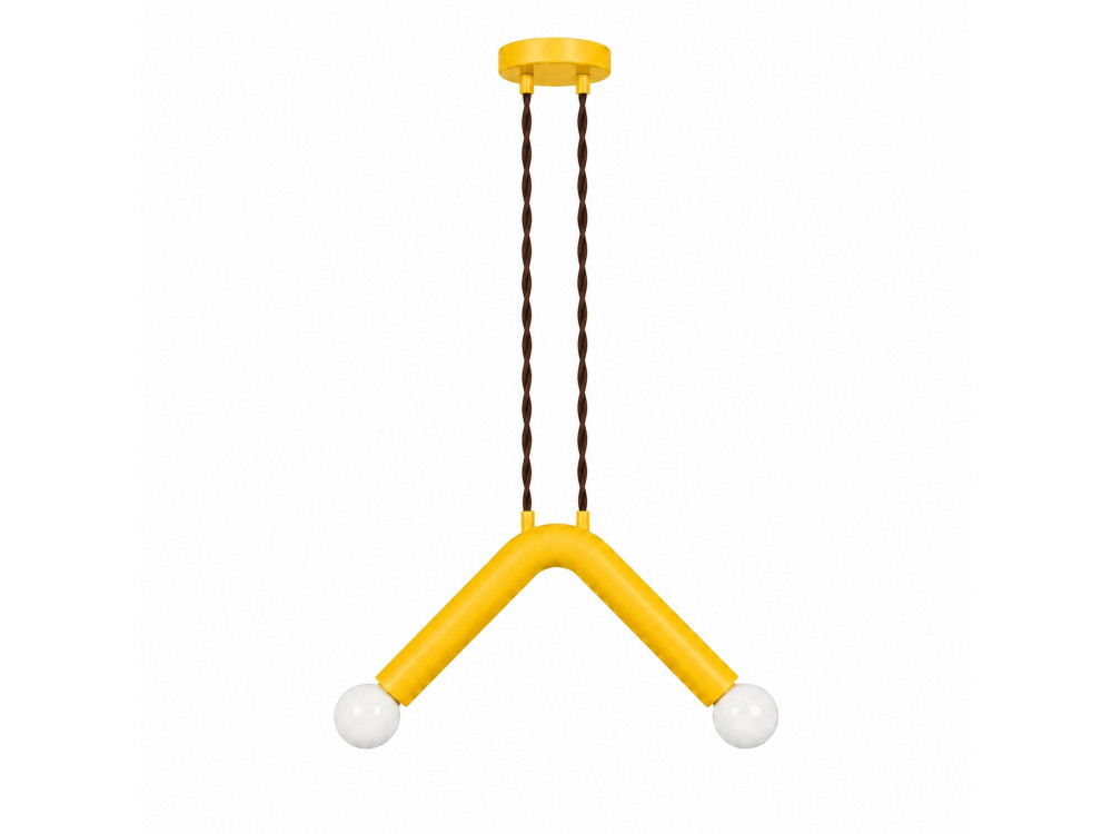 Lampe suspendue en métal "Balance" - 33 x 15 cm - Jaune
