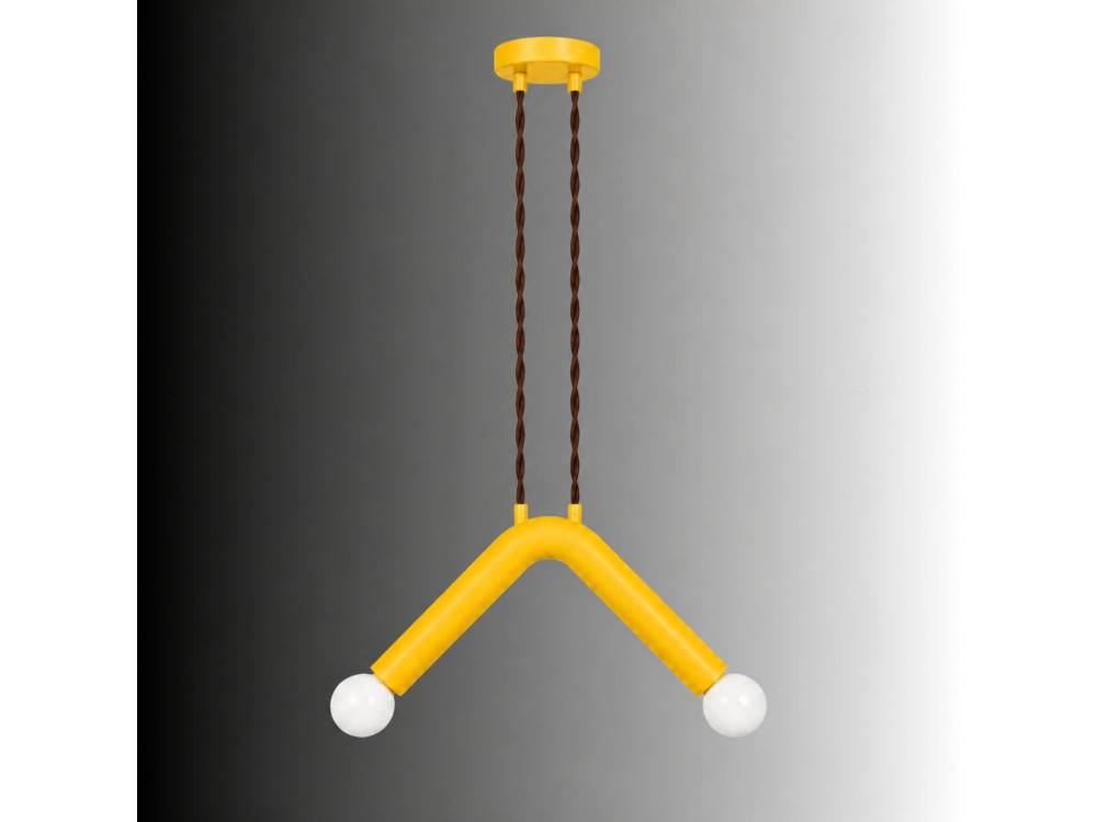 Lampe suspendue en métal "Balance" - 33 x 15 cm - Jaune