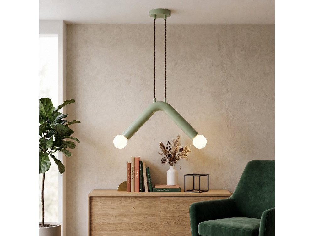 Lampe suspendue en métal "Balance" - 33 x 15 cm - Vert
