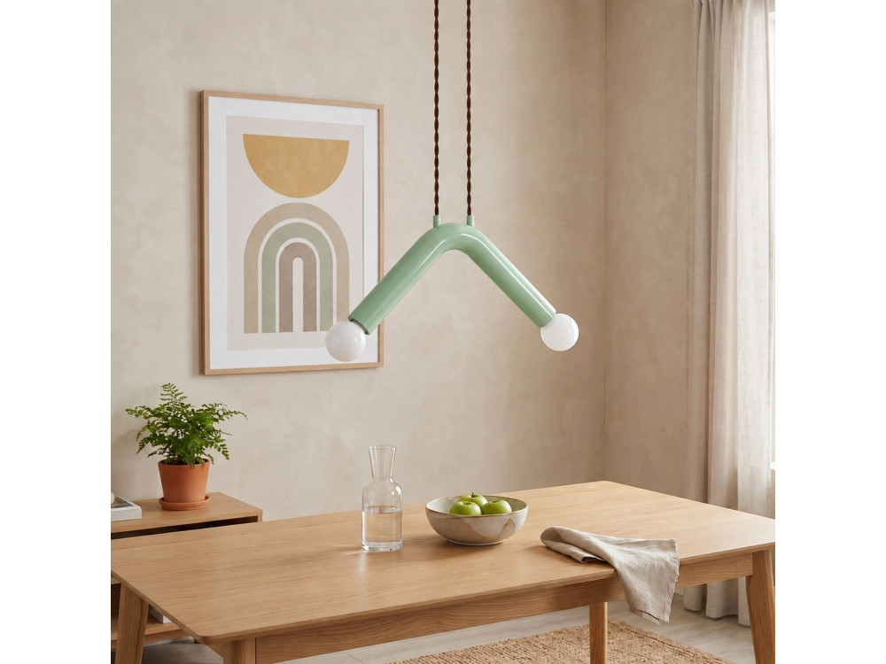 Lampe suspendue en métal "Balance" - 33 x 15 cm - Vert