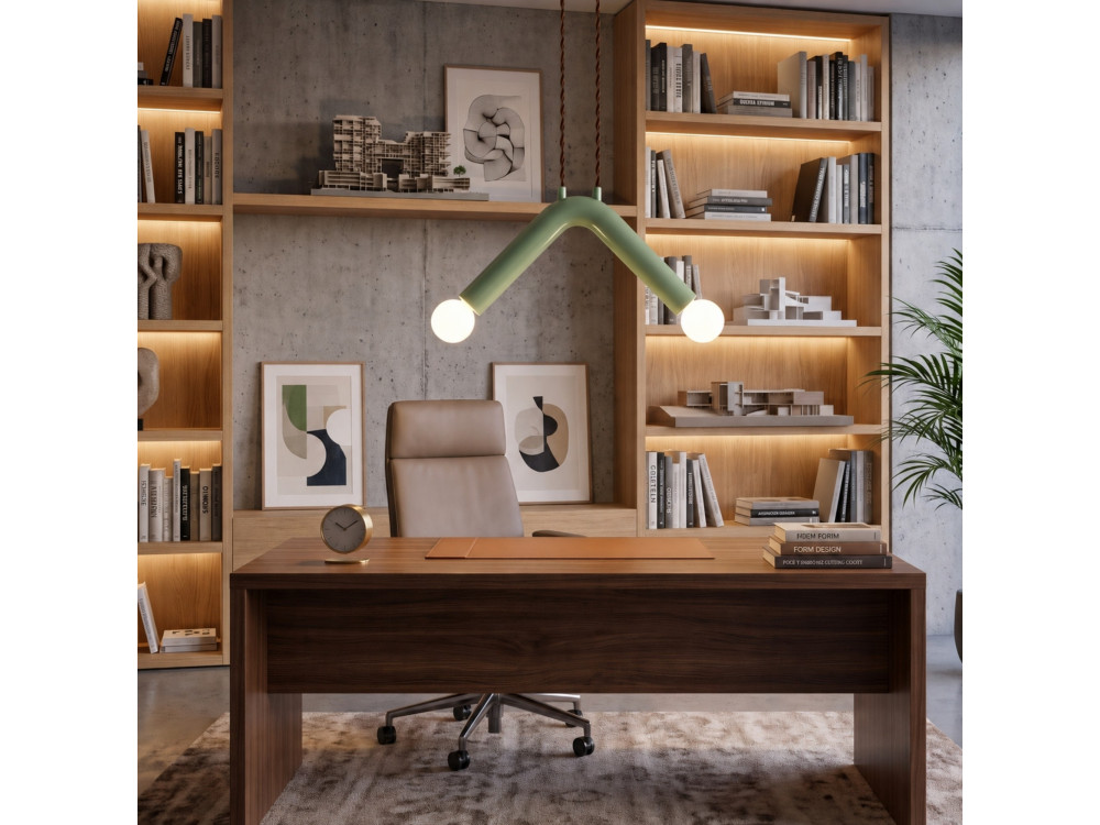 Lampe suspendue en métal "Balance" - 33 x 15 cm - Vert