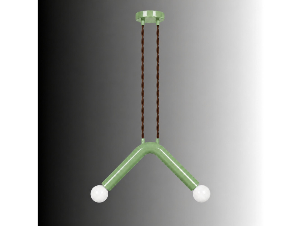 Lampe suspendue en métal "Balance" - 33 x 15 cm - Vert