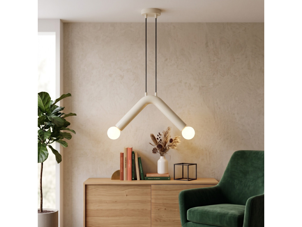 Lampe suspendue en métal "Balance" - 33 x 15 cm - Blanc