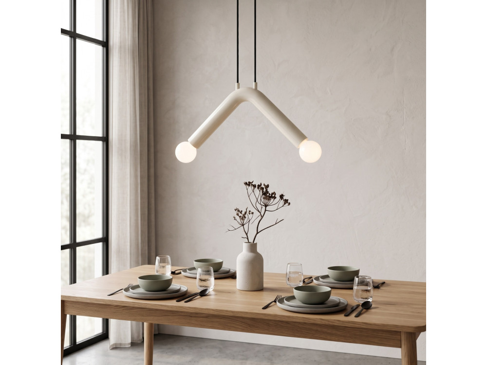 Lampe suspendue en métal "Balance" - 33 x 15 cm - Blanc
