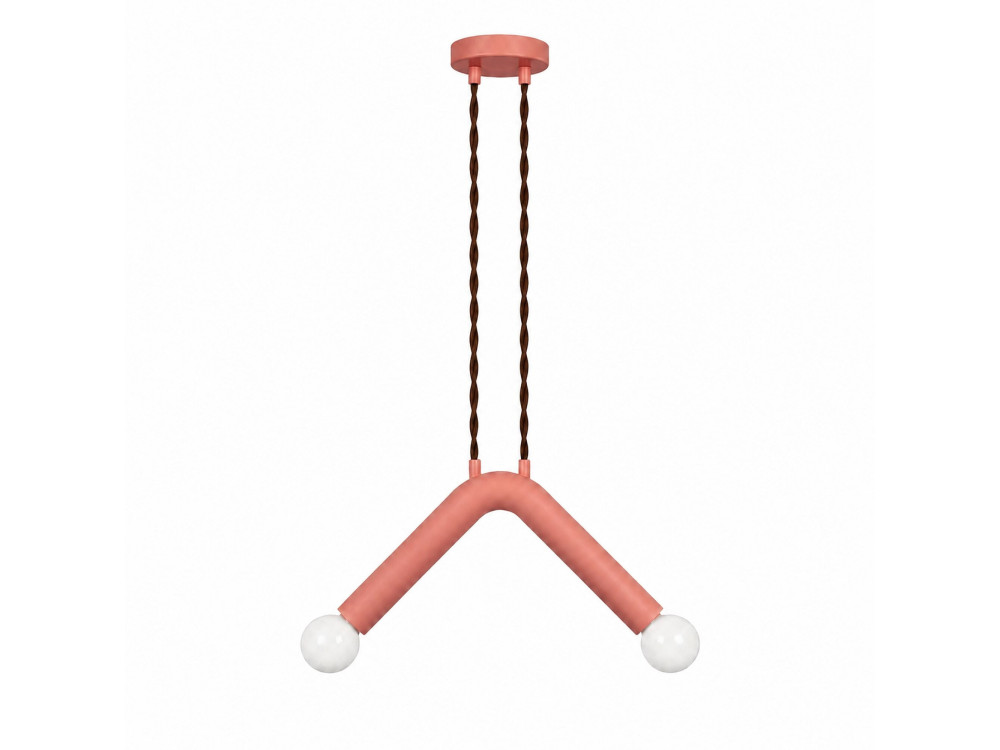 Lampe suspendue en métal "Balance" - 33 x 15 cm - Rose