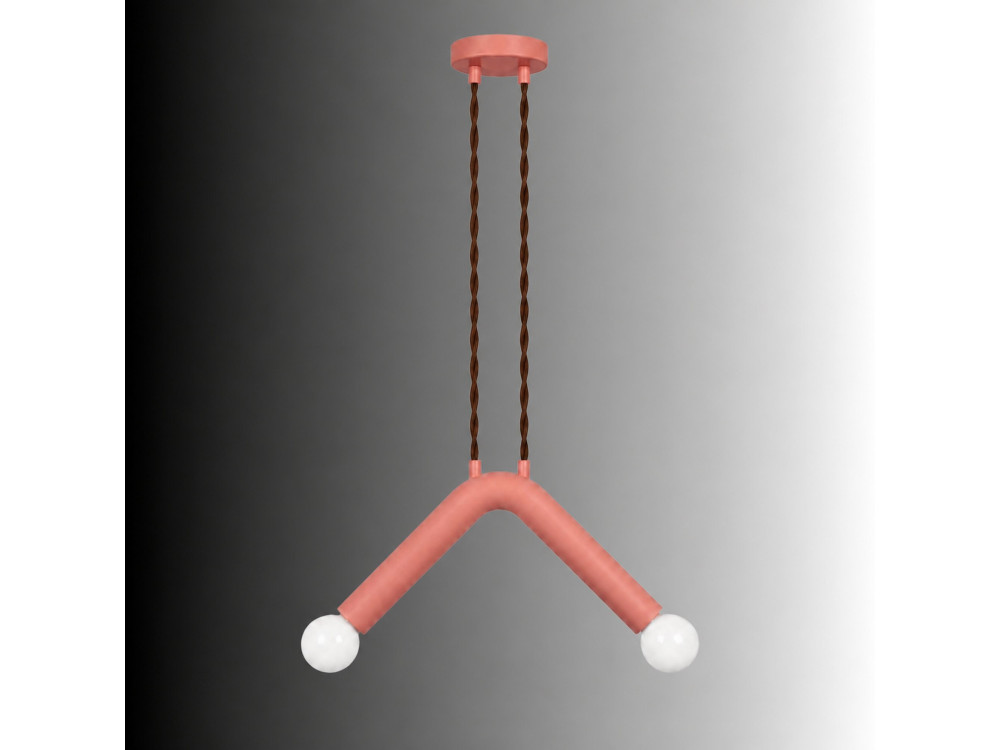 Lampe suspendue en métal "Balance" - 33 x 15 cm - Rose
