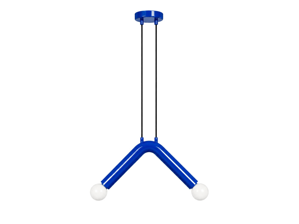 Lampe suspendue en métal "Balance" - 33 x 15 cm - Bleu