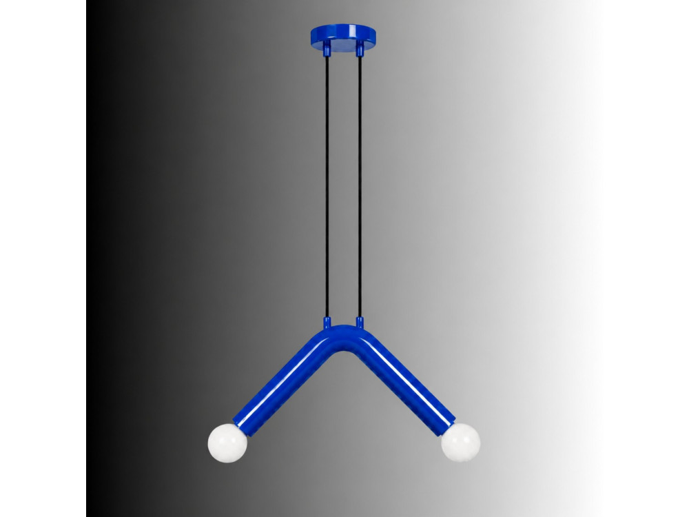 Lampe suspendue en métal "Balance" - 33 x 15 cm - Bleu