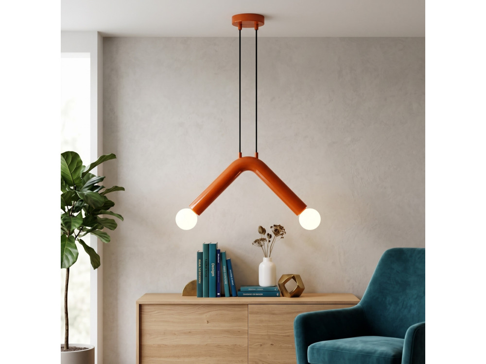 Lampe suspendue en métal "Balance" - 33 x 15 cm - Orange