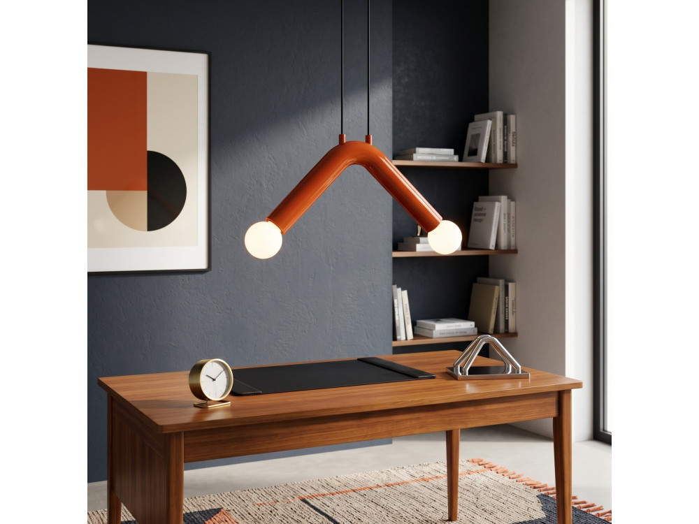 Lampe suspendue en métal "Balance" - 33 x 15 cm - Orange