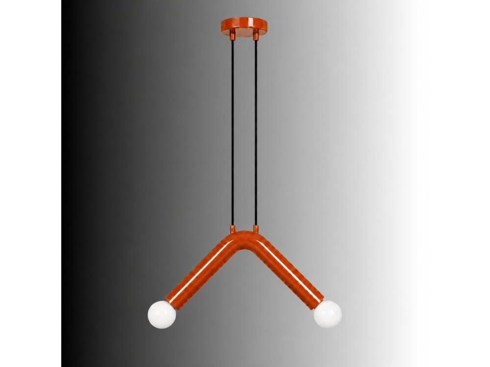 Lampe suspendue en métal "Balance" - 33 x 15 cm - Orange