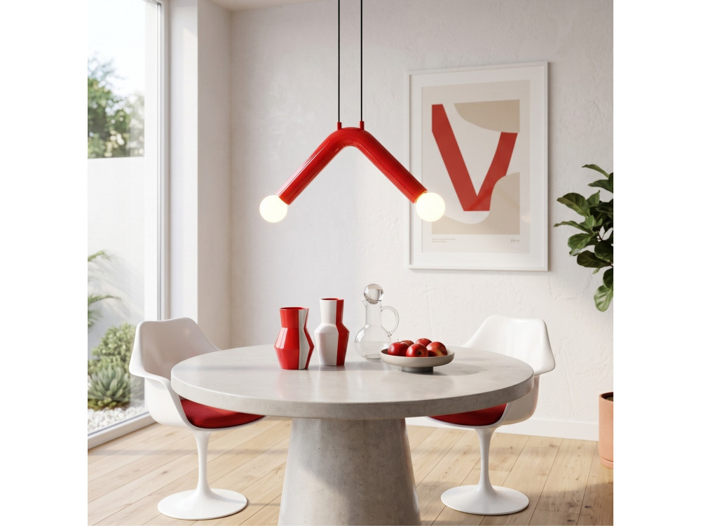 Lampe suspendue en métal "Balance" - 33 x 15 cm - Rouge