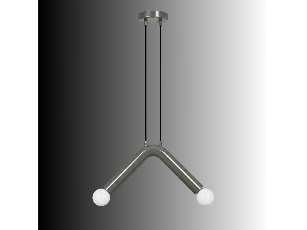 Lampe suspendue en métal "Balance" - 33 x 15 cm - Gris