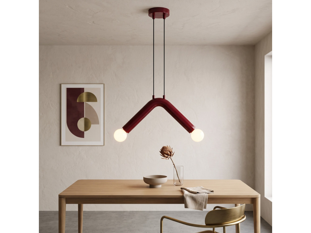 Lampe suspendue en métal "Balance" - 33 x 15 cm - Rouge