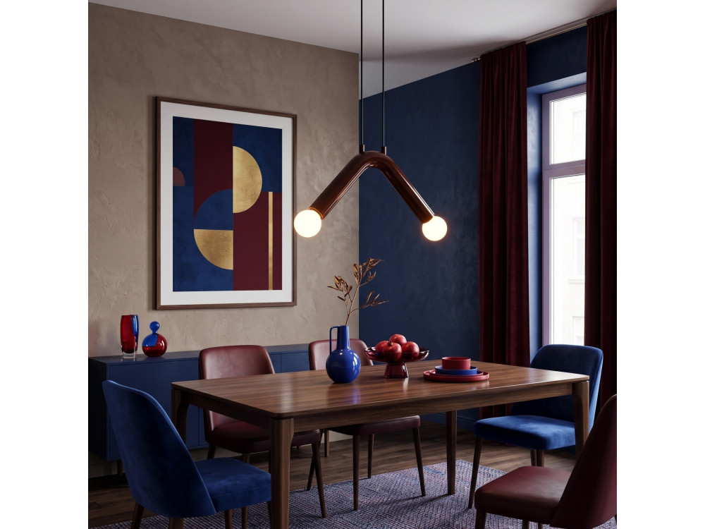 Lampe suspendue en métal "Balance" - 33 x 15 cm - Rouge