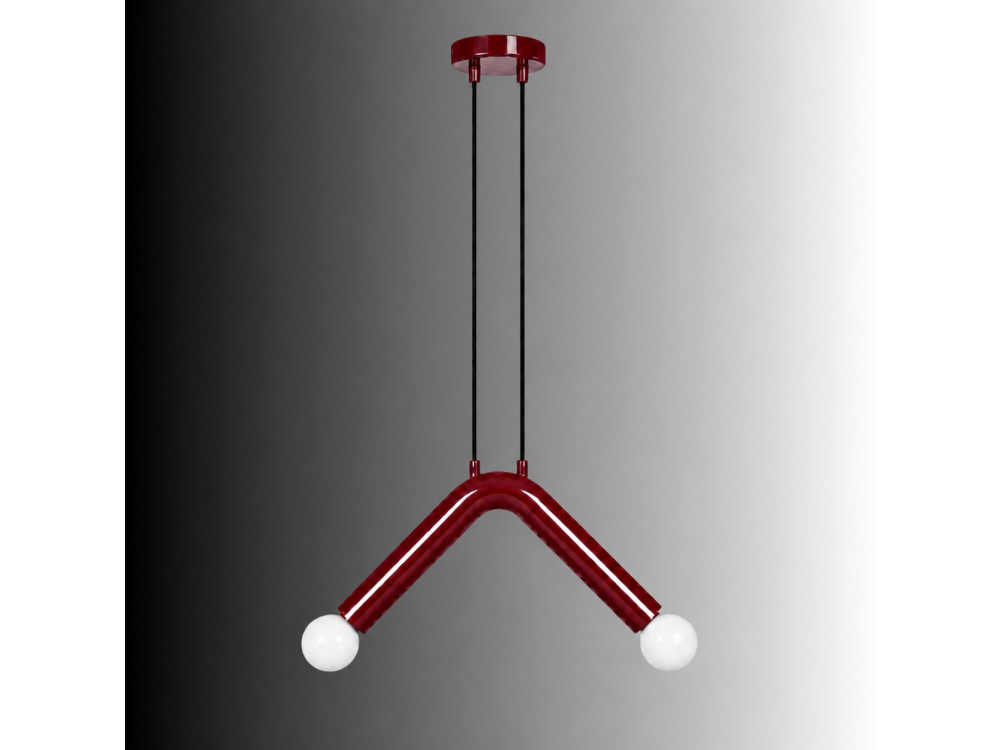 Lampe suspendue en métal "Balance" - 33 x 15 cm - Rouge