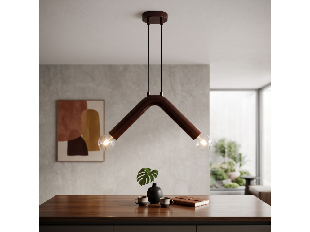 Lampe suspendue en métal "Balance" - 33 x 15 cm - Marron