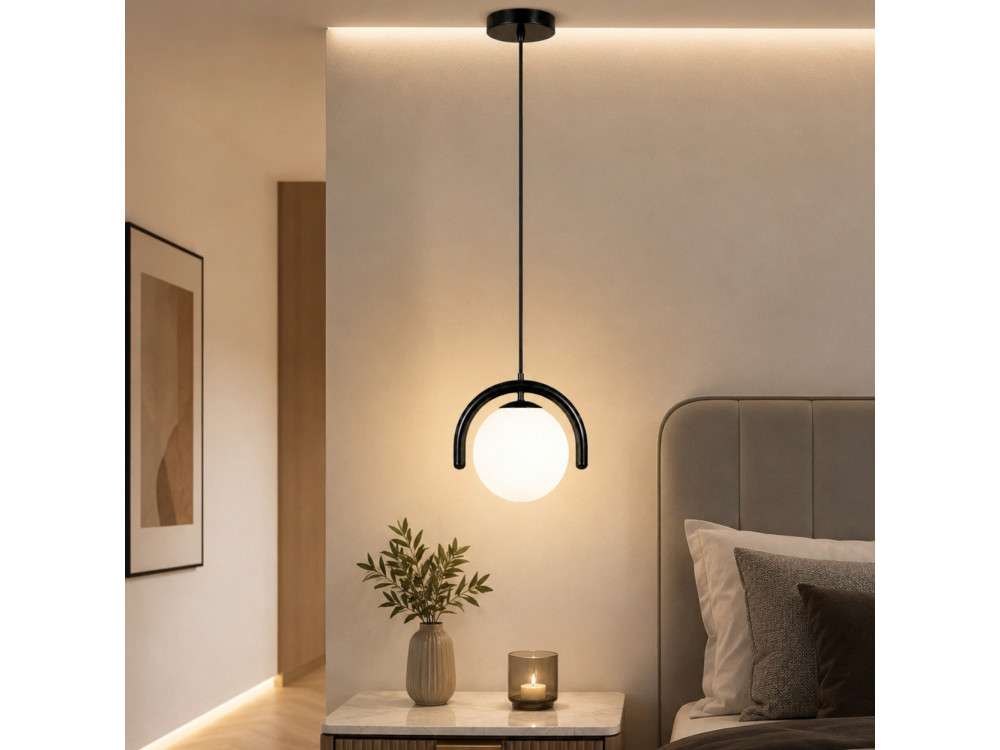 Lampe suspendue en métal "GEDIK-20441" - 20 x 20 cm - Noir