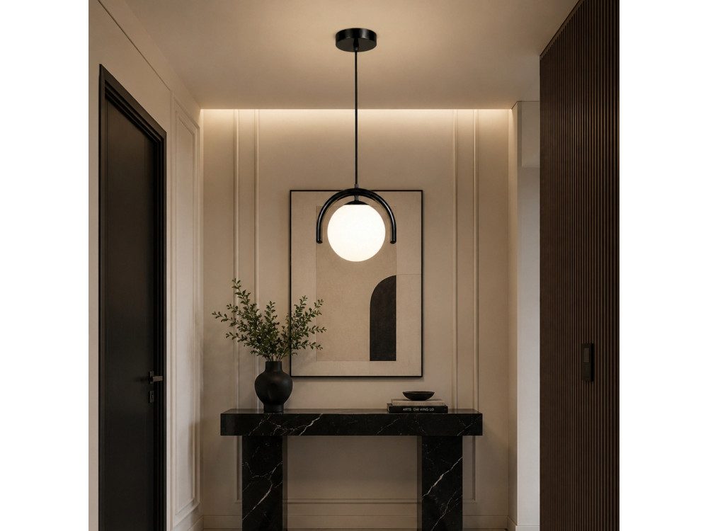 Lampe suspendue en métal "GEDIK-20441" - 20 x 20 cm - Noir