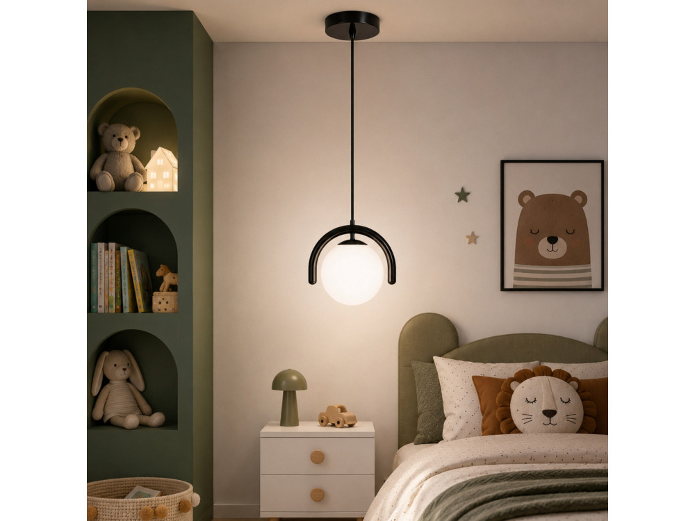 Lampe suspendue en métal "GEDIK-20441" - 20 x 20 cm - Noir