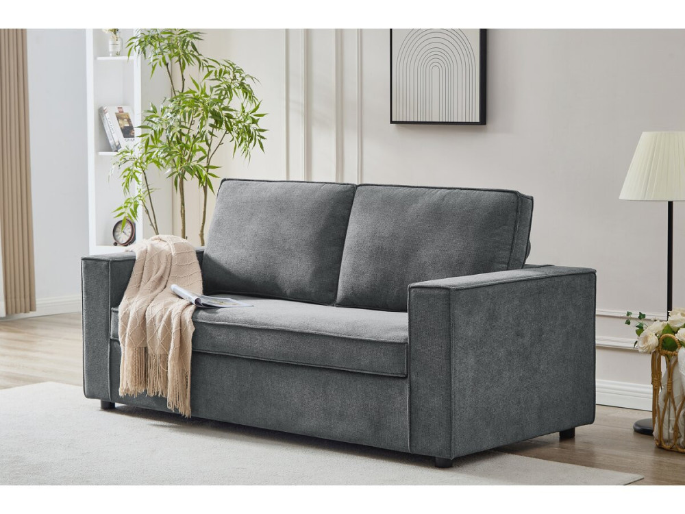 Canapé convertible express en tissu "Clara" - 185 x 90 x 88 cm - Gris