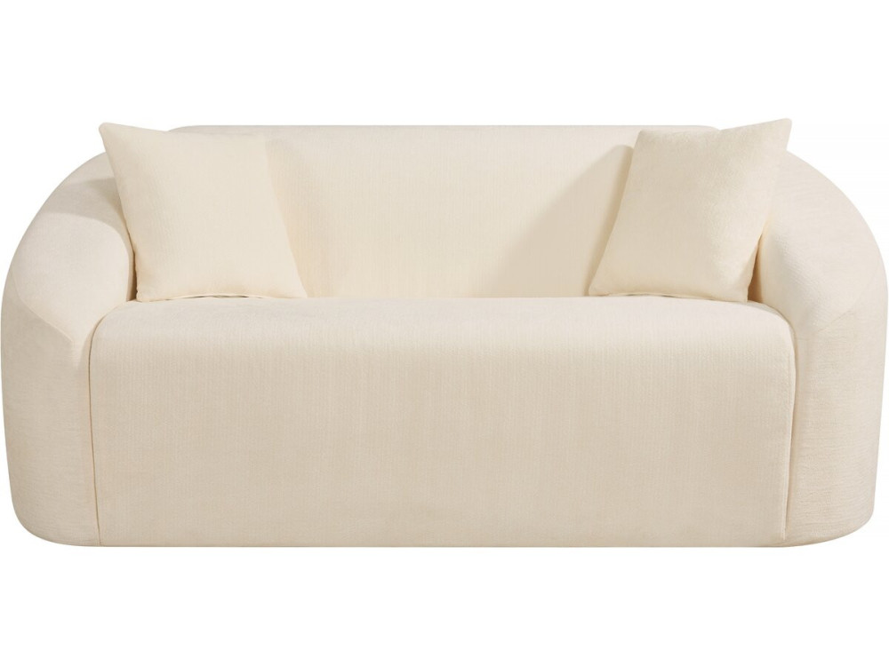 Canapé droit fixe en tissu "Ondine" - 2 places - Beige