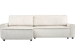 Canapé d'angle convertible et reversible en velours côtelé "Montaigne" - 3 places  - Beige