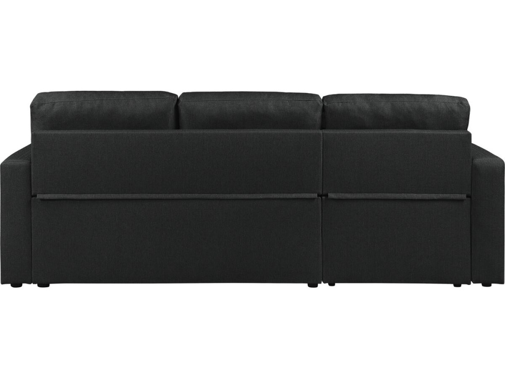 Canapé d'angle convertible/réversible style bubble "Alain" - 3 places - Noir