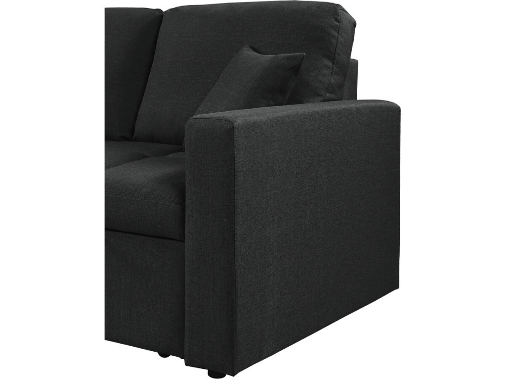 Canapé d'angle convertible/réversible style bubble "Alain" - 3 places - Noir