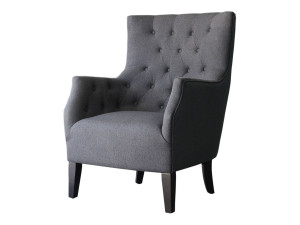 Fauteuil Scandinave Tissu "Duchesse" - 76 x 83 x 100,5 cm - Gris