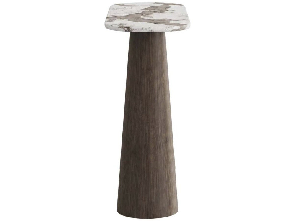Console en bois avec plateau en céramique "Zora"- 140 x 40 x 80 cm - Marron